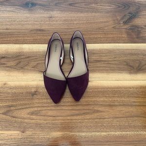 Wine pointy toe flats